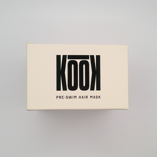 KOOK Pre-Swim Hair Mask Packaging -  Vegan, UV Absorbent, Water Resistant, Reef Friendly